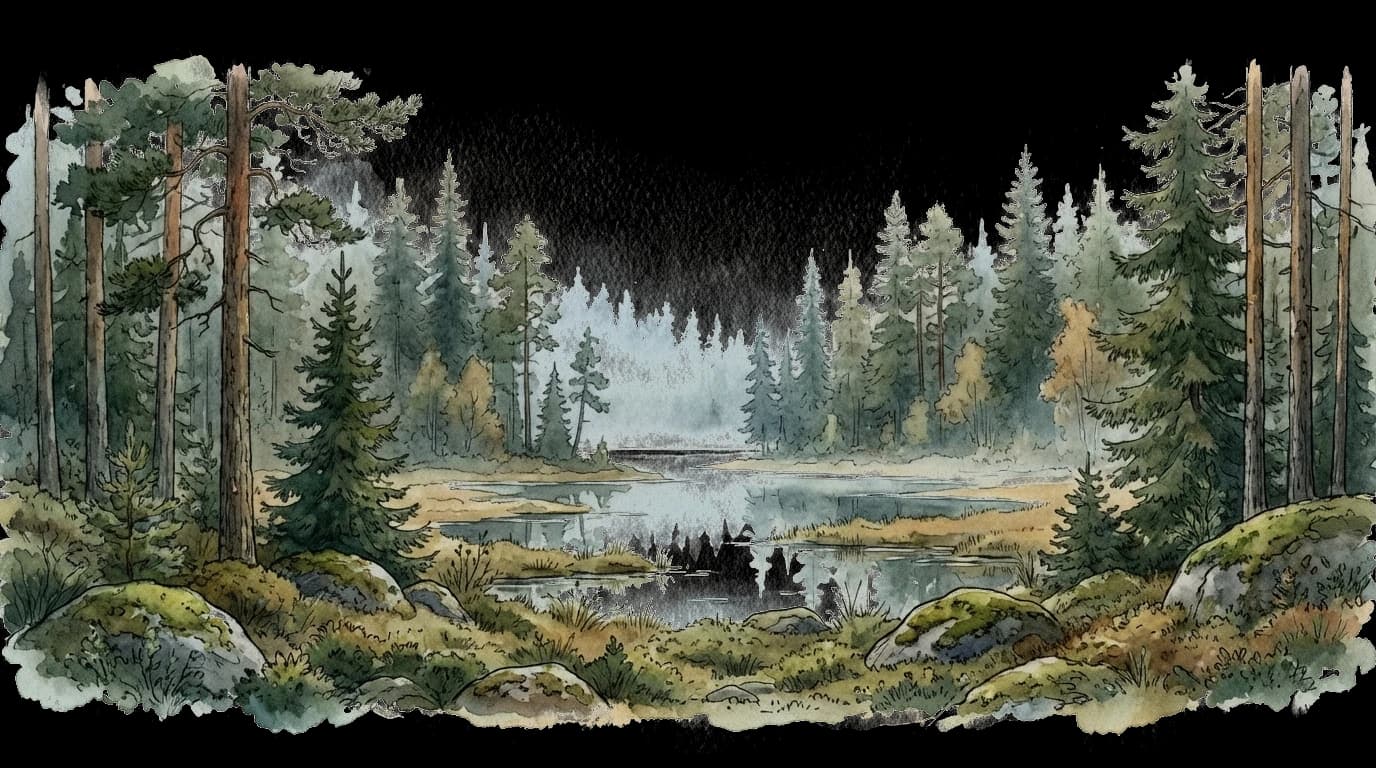 Landskapsillustrasjon for Sverige