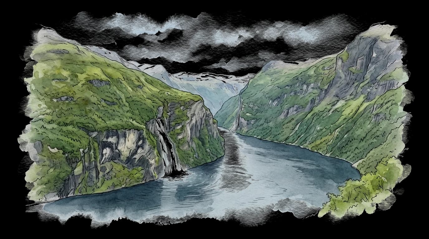 Landskapsillustrasjon for Vestland