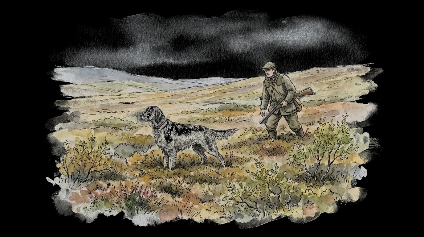 Illustrasjon av Jakt med stående hund