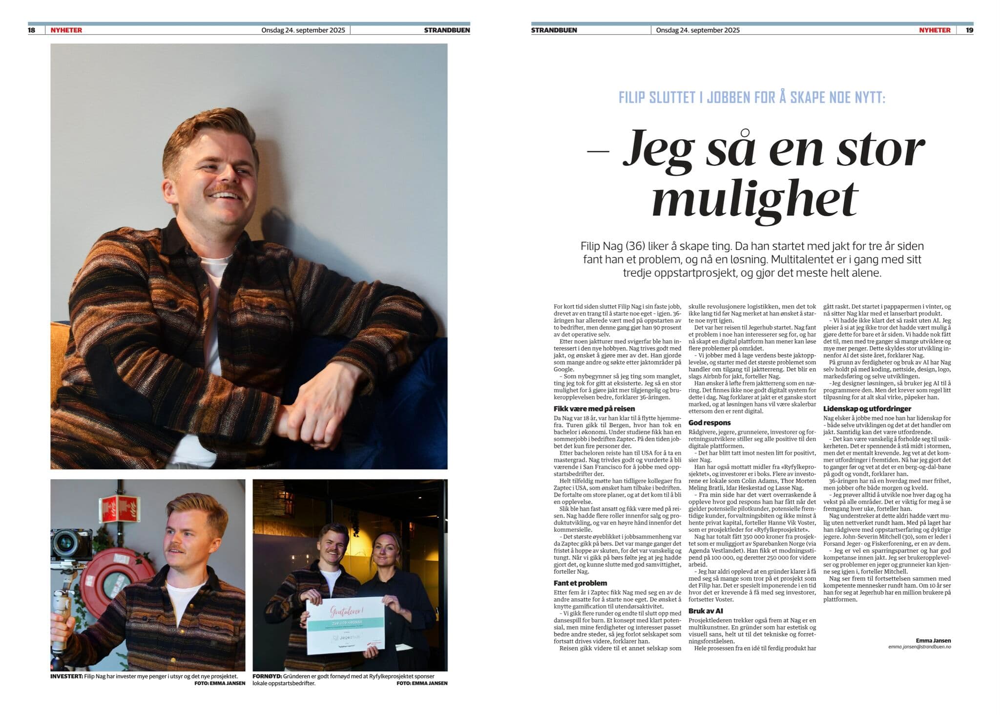 Jegerhub har fått 350 000 kr i støtte